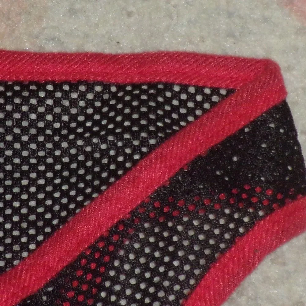 Black and red mesh dog harness and leash with hook and loop closure size large